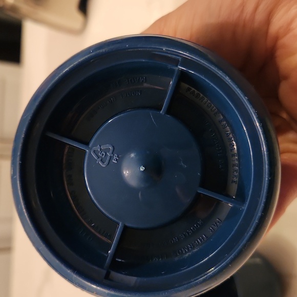 Vtg Blue Plastic 1.0 Liter Hot/Cold Beverage Thermos Limited w/ Handle England - Picture 3 of 5